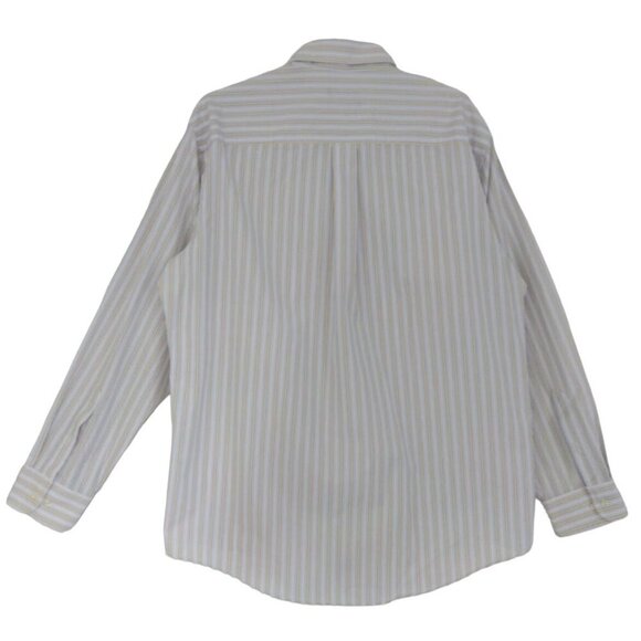 Club Room Men's Cotton Shirt, White and Yellow Striped, Button Down, Size L. - Picture 4 of 7